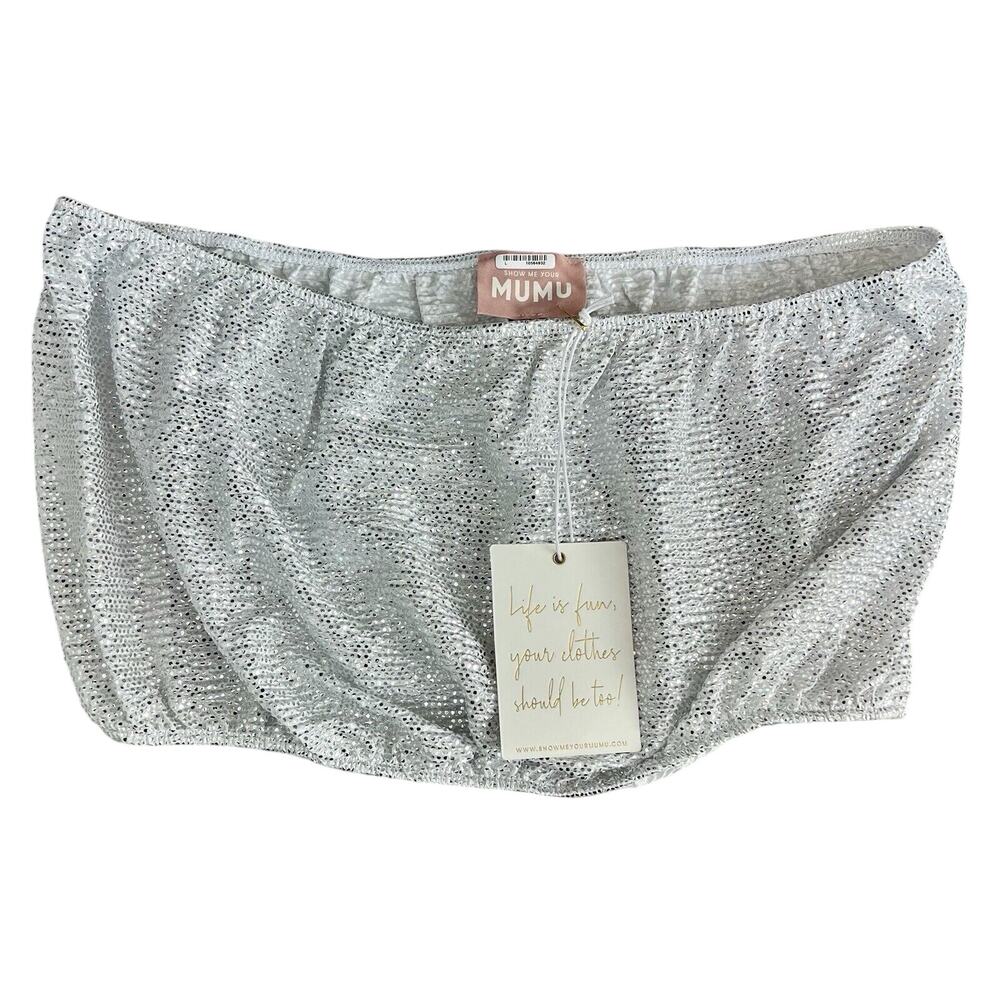 Show Me Your Mumu Tube Top, Silver Confetti, NWT Size Large